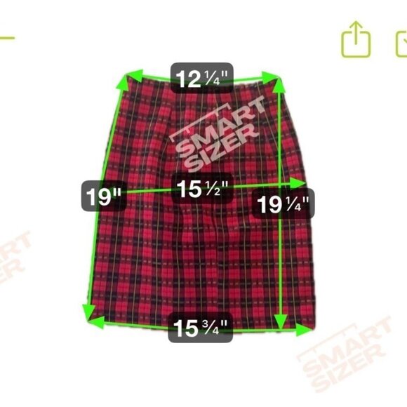 St Michael Red Tartan Plaid Skirt Size 8  Vintage High Waist Pencil Short UK - Picture 6 of 6